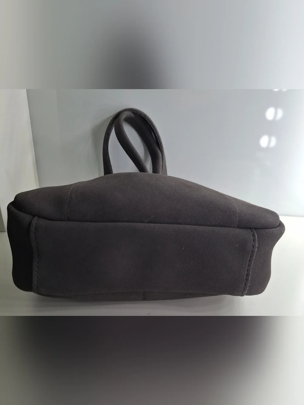 Portland Leather Madison Shoulder Bag Smoke Gray Suede NWOT - Picture 3 of 6